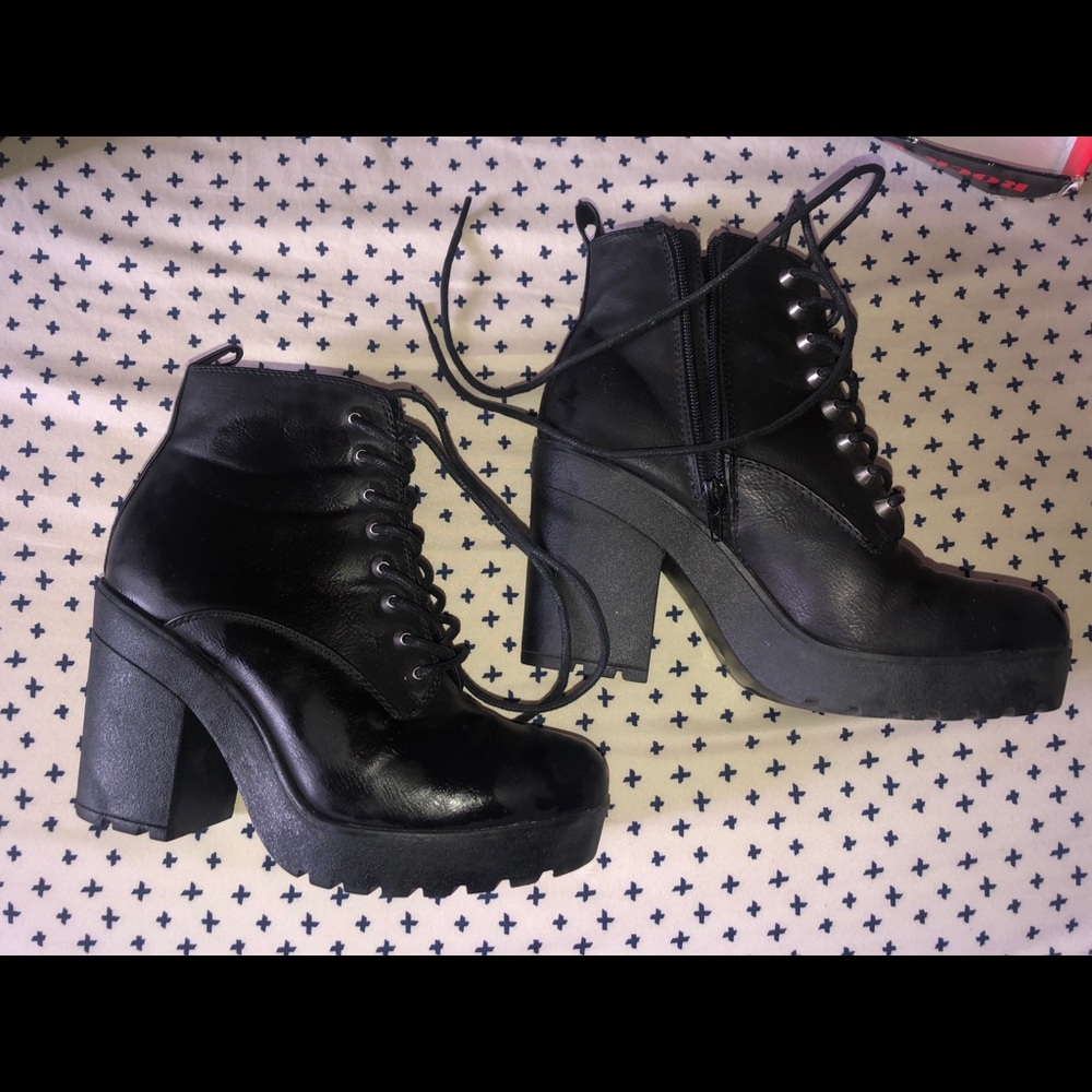Black combat boot heels